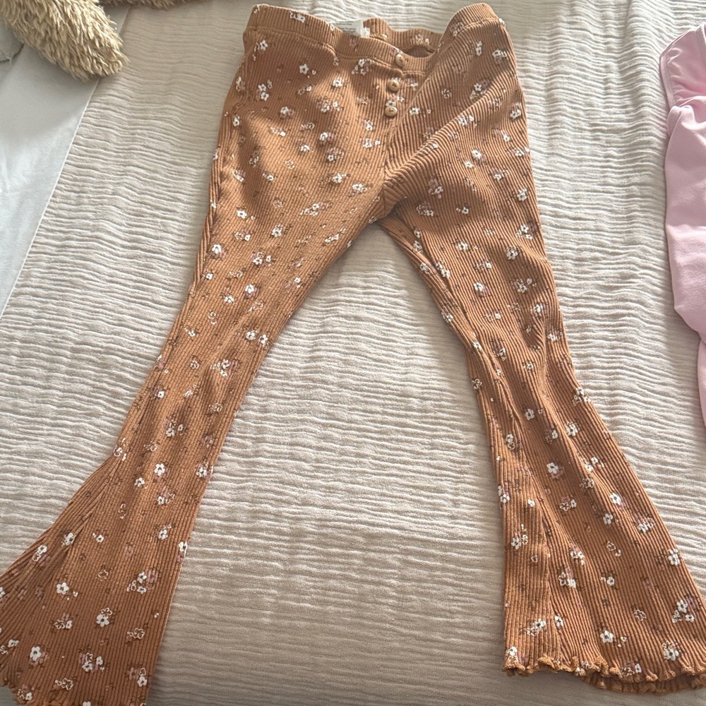 Charming Floral Kids Bell-Bottom Pants